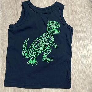 4/$20  Joe Fresh Kids Dinosaur Graphic Tank Top - Black and Green size 5